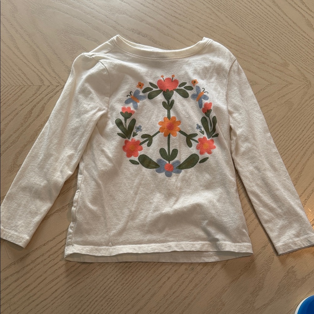 Kids Long-Sleeve Floral Graphic Tee - White 💜